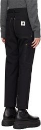sacai Black Carhartt WIP Edition Reversible Trousers