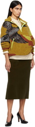 Conner Ives Khaki Recycled Fleece 1/2 Zip Sweater
