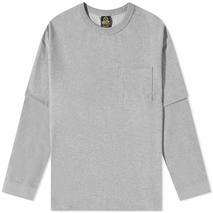 Photo: FrizmWORKS Men's Long Sleeve Layered T-Shirt in Gray