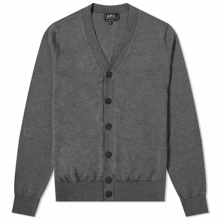 Photo: A.P.C. Men's Samuel Knit Cardigan in Anthracite