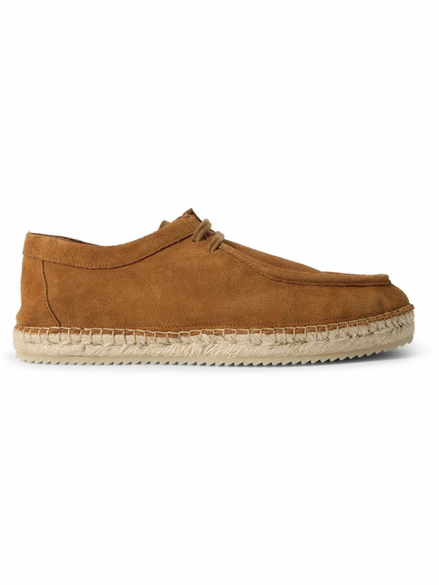 Photo: Frescobol Carioca - Rodolfo Jute-Trimmed Suede Derby Shoes - Brown