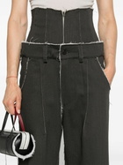 Elena Velez Charcoal Grey Patchwork Straight-Legged Jeans
