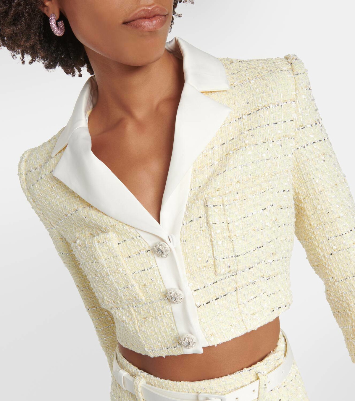 Self-Portrait Cropped bouclé jacket Self-Portrait