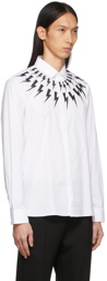 Neil Barrett White Chalk Thunderbolt Shirt