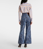 Etro Paisley jacquard wide-leg jeans