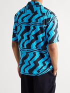 MISSONI - Convertible-Collar Printed Woven Shirt - Blue