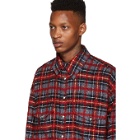 Faith Connexion Red and Black Laced Tweed Overshirt