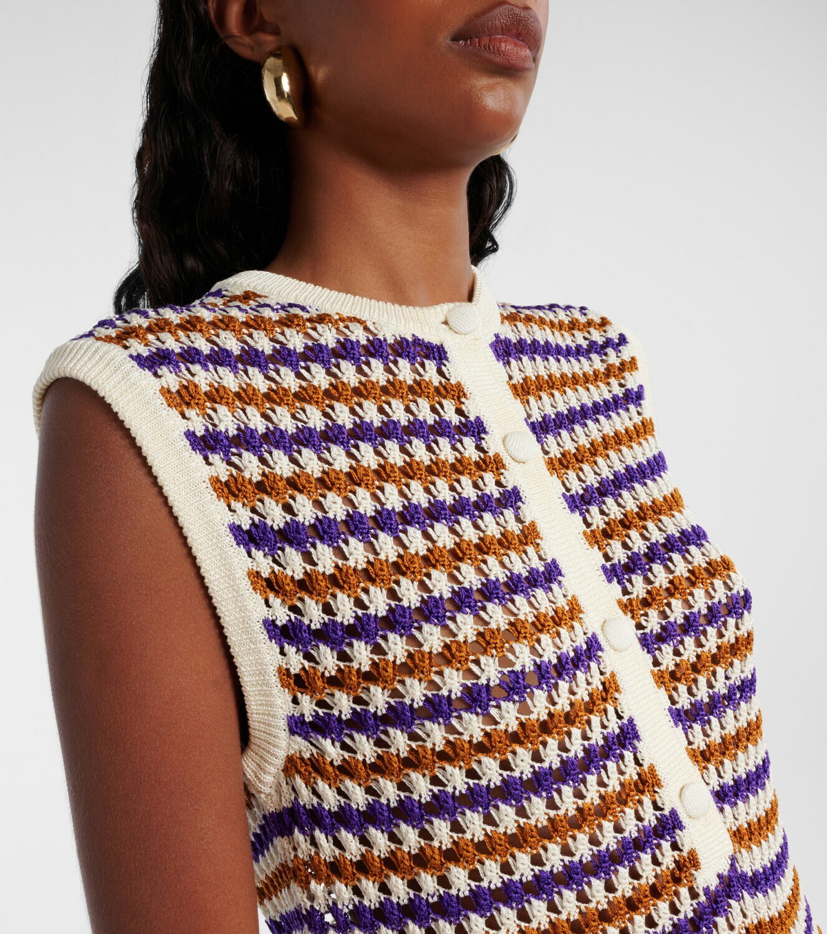 Eres Inedite open-knit cotton-blend minidress