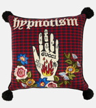 Gucci - Embroidered houndstooth wool-blend cushion