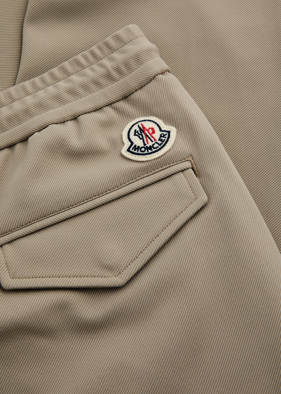 Moncler Tapered-leg Twill Trousers Cream