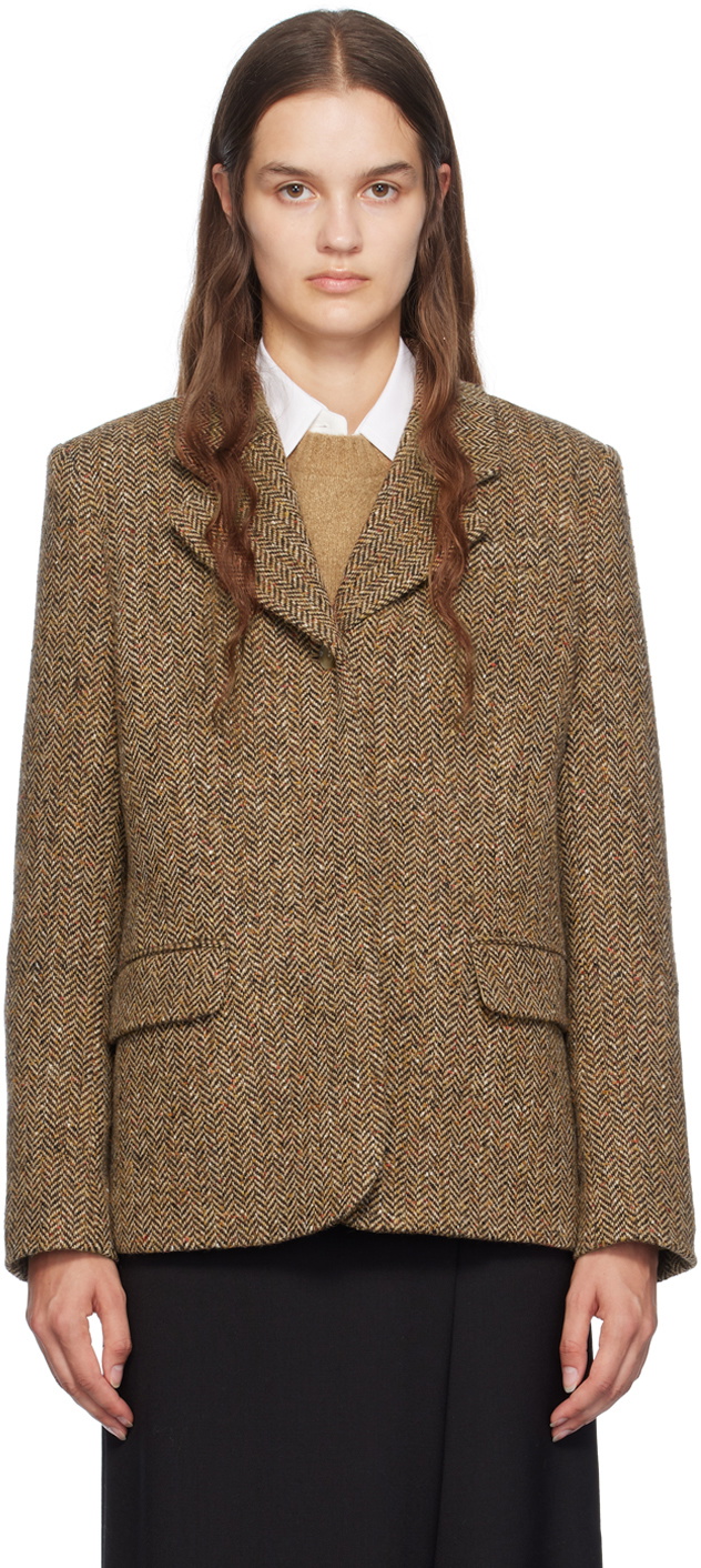 BOSS Brown Herringbone Blazer