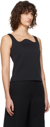 RECTO Black RC Signature Curved Neck Top