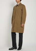 Saint Laurent Quilted Cotton Coat Taupe