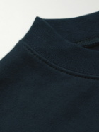 A.P.C. - JW Anderson Rene Logo-Embroidered Cotton-Blend Jersey Sweatshirt - Blue