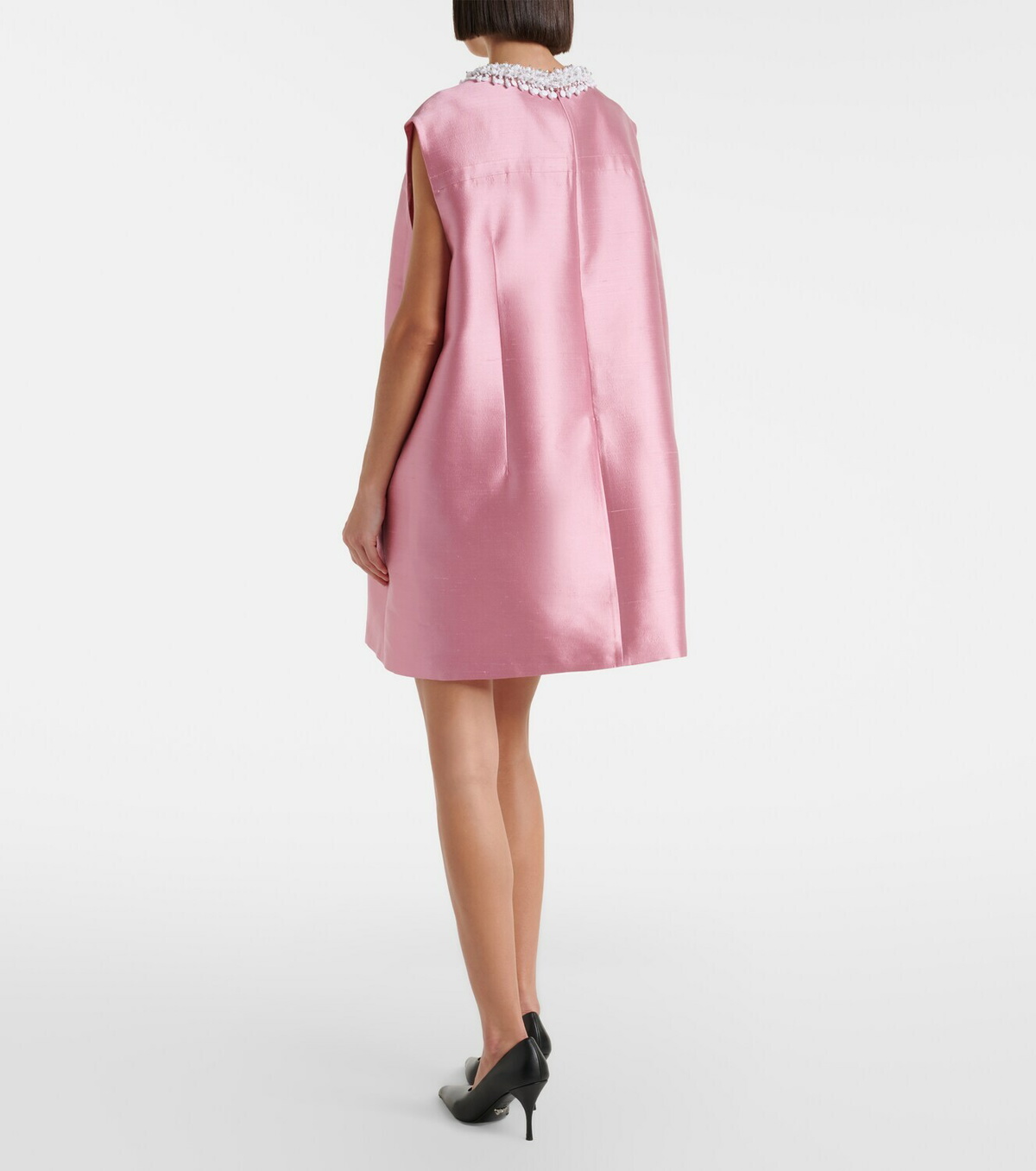 Prada Embellished wool and silk minidress