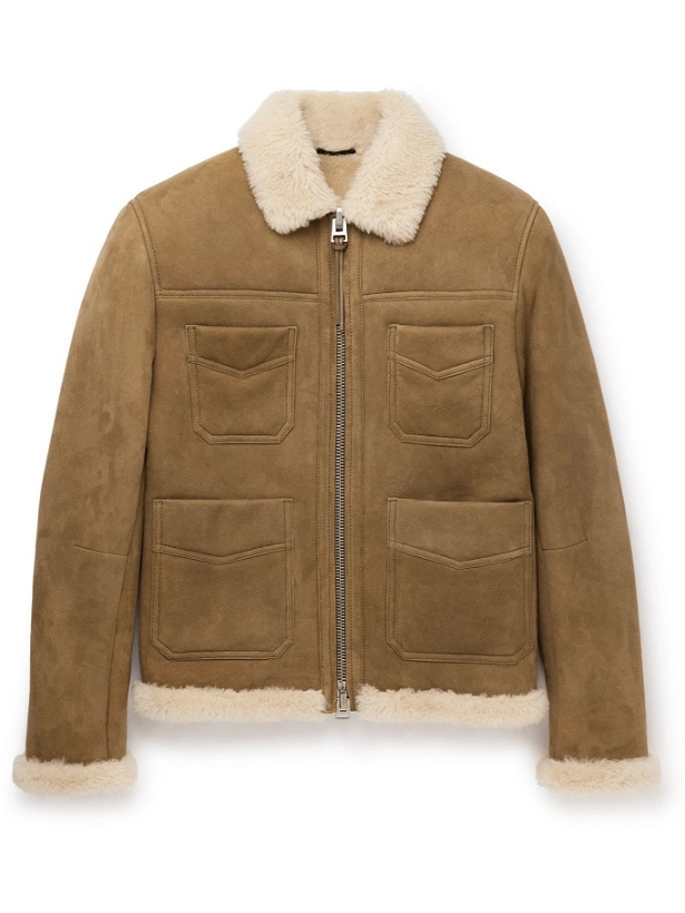 Photo: TOM FORD - Slim-Fit Shearling Jacket - Brown