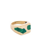 Ellie Mercer Women's Two Piece Resin Ring in Gold/Green