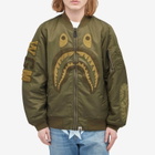 A Bathing Ape Men's Shark MA-1 Jacket in Olive