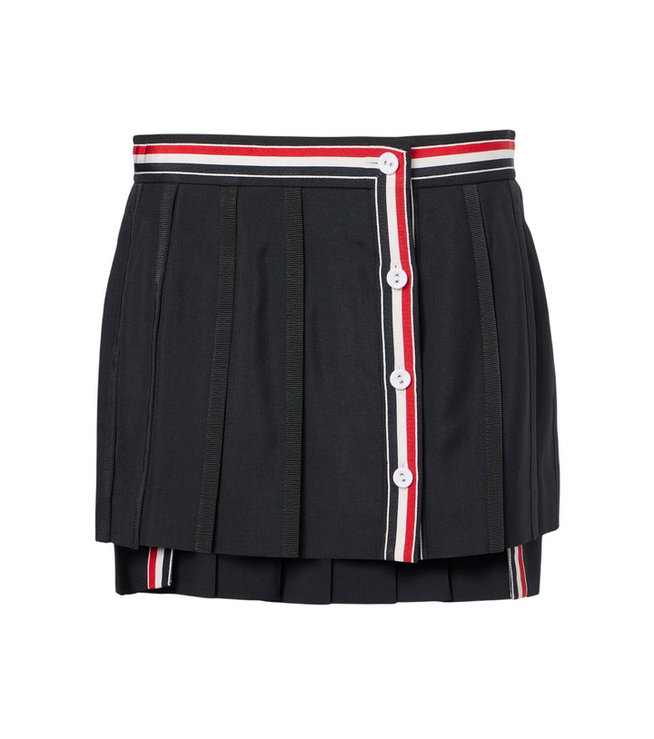 Photo: Thom Browne Asymmetric wool-blend miniskirt