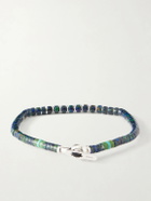 Mikia - Heishi Sterling Silver and Azurite Beaded Bracelet - Blue