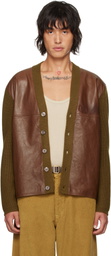 Sunflower Brown Scene Leather Cardigan