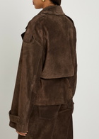 Armarium Flamina Belted Suede Trench Jacket Brown