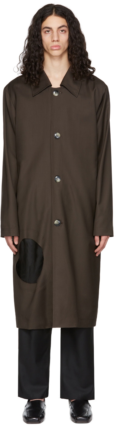 Edward Cuming Brown Wool Coat Edward Cuming