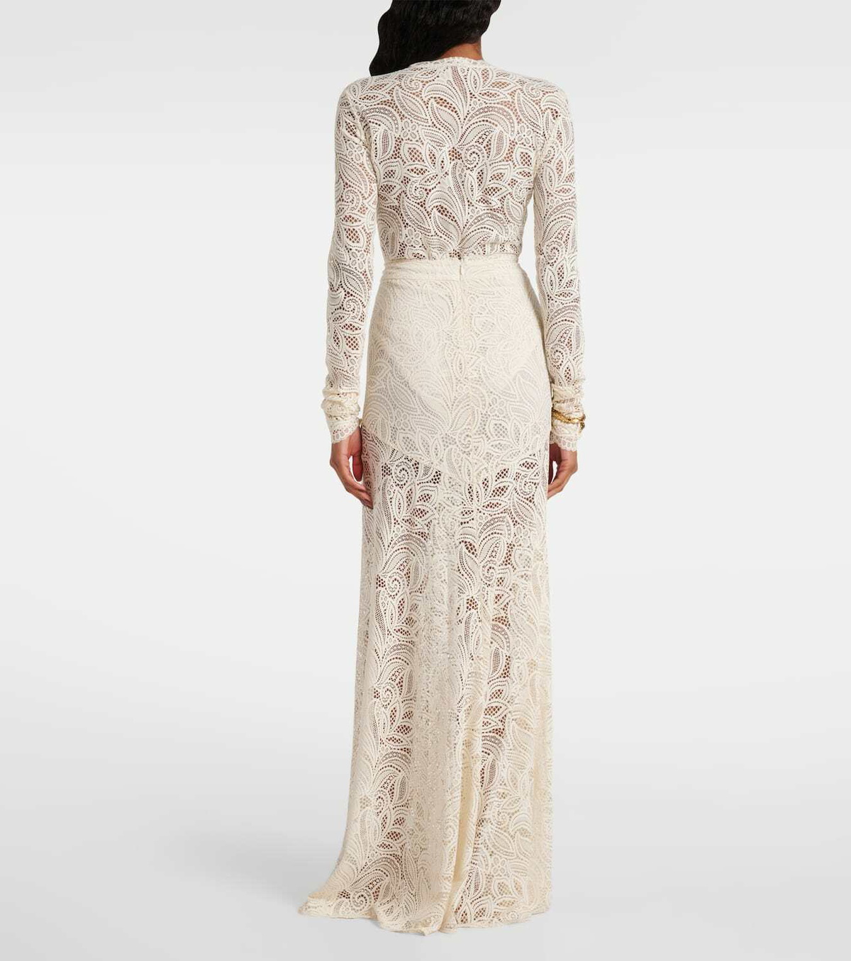 Alexandra Miro Juniper semi-sheer lace maxi skirt