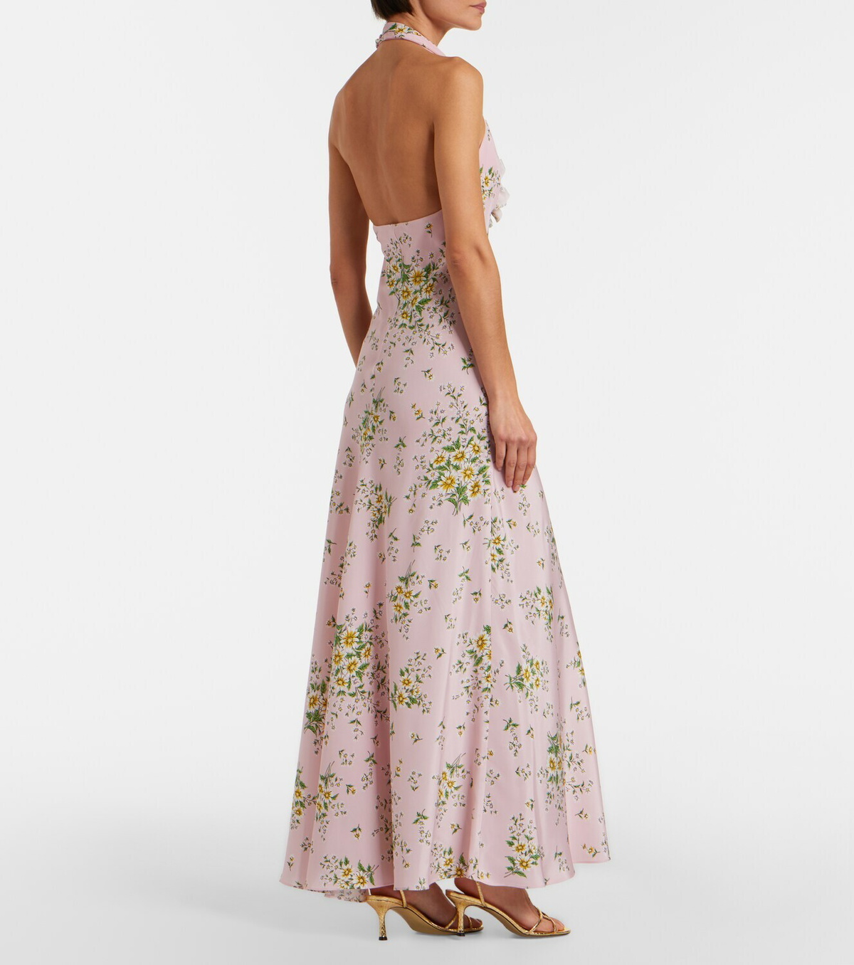 Rodarte Floral-appliqué floral silk crêpe gown