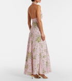 Rodarte Floral-appliqué floral silk crêpe gown
