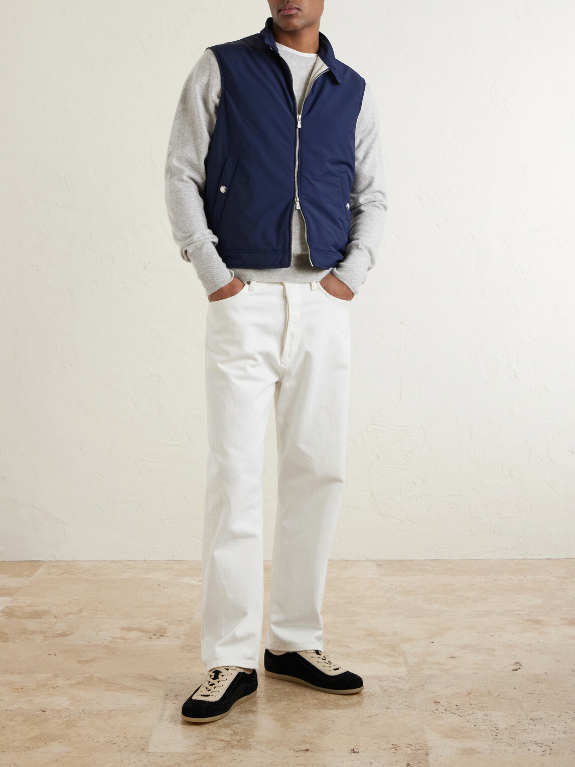 Eleventy - Slim-Fit Wool-Blend Gilet - Blue