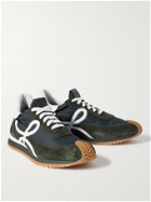 LOEWE - Flow Runner Leather-Trimmed Suede and Nylon Sneakers - Green