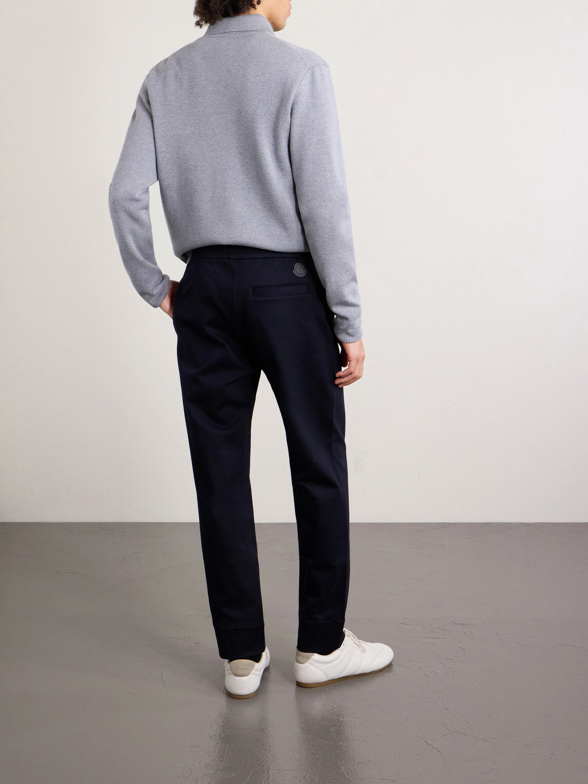 Moncler - Tapered Stretch-Cotton Jersey Sweatpants - Blue