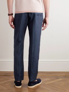 Kingsman - Straight-Leg Linen Drawstring Trousers - Blue