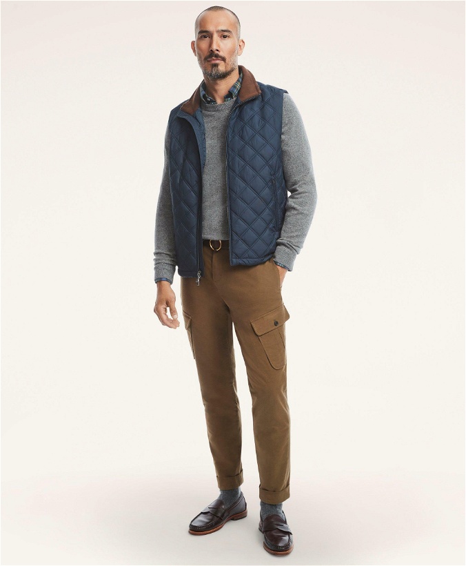 Photo: Brooks Brothers Men's Big & Tall Paddock Diamond Quilted Vest | Navy