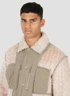 Quilted Worker Fleece Jacket in Grey