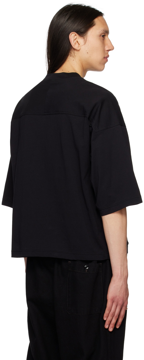 rito structure Black Big Shoulder T-Shirt