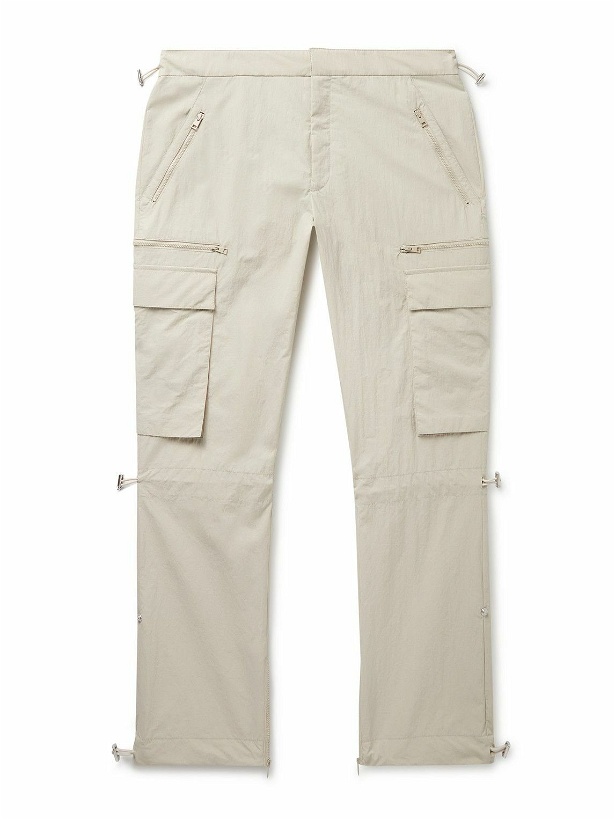 Photo: SAIF UD DEEN - Straight-Leg Crinkled-Canvas Cargo Trousers - Neutrals