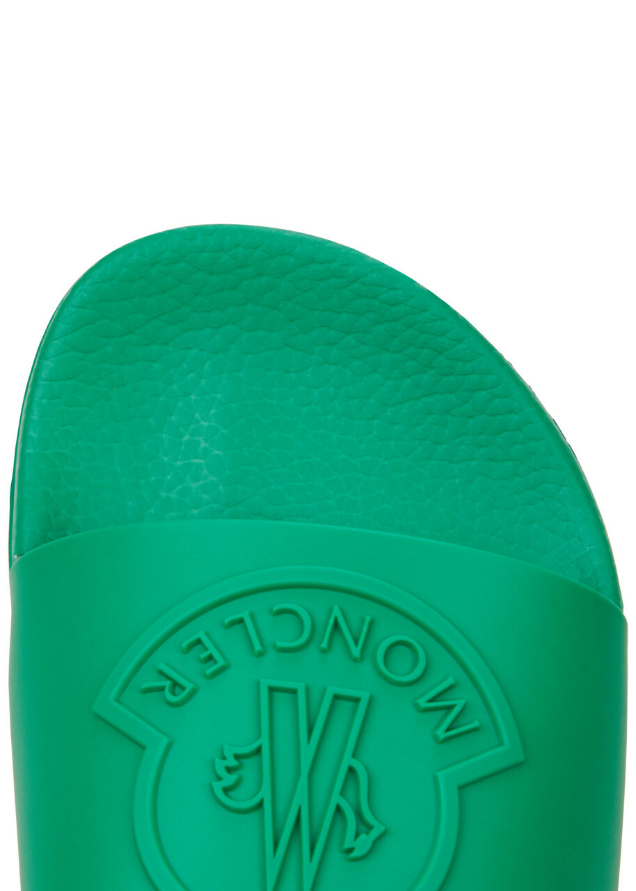 Moncler Basile Logo Rubber Sliders Green
