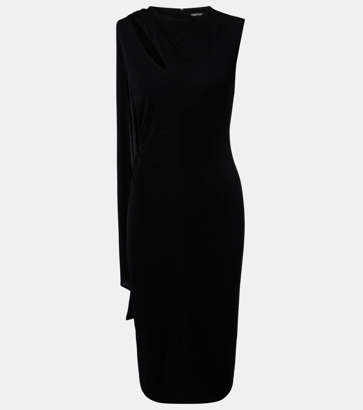 Tom Ford Scarf-detail crêpe jersey cocktail dress
