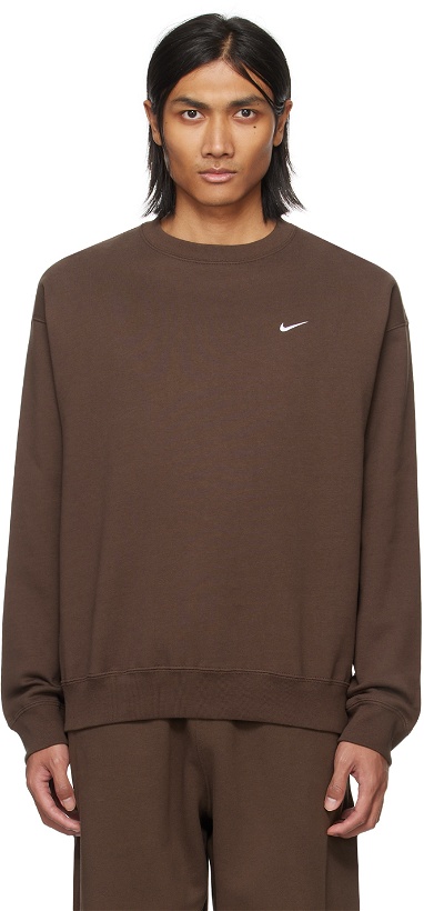 Photo: Nike Brown Solo Swoosh Sweatshirt