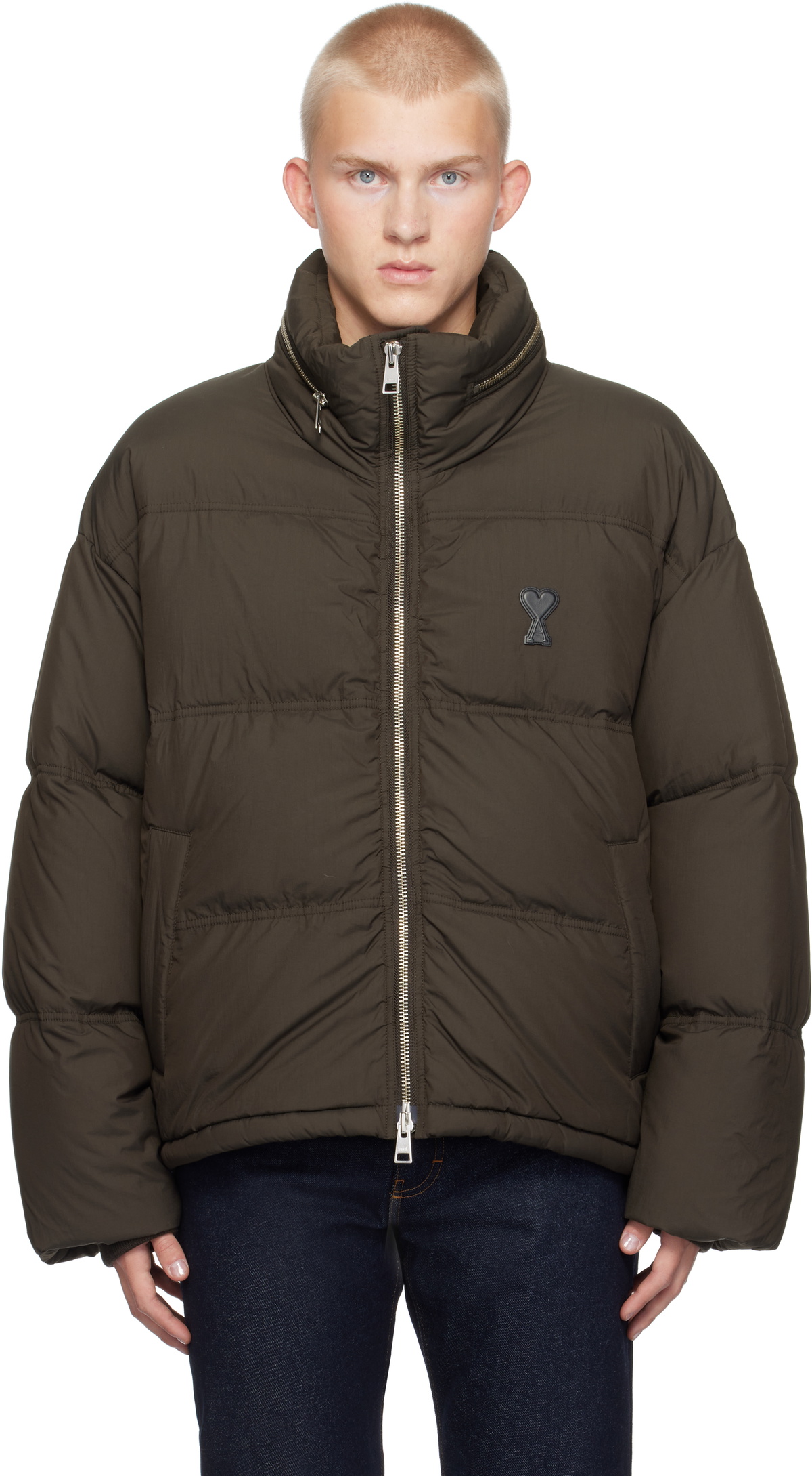 AMI Paris Brown Ami de Coeur Down Jacket AMI