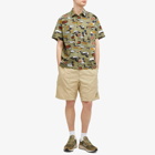 Human Made Men's Duck Short Sleeve Shirt in Olive Drab