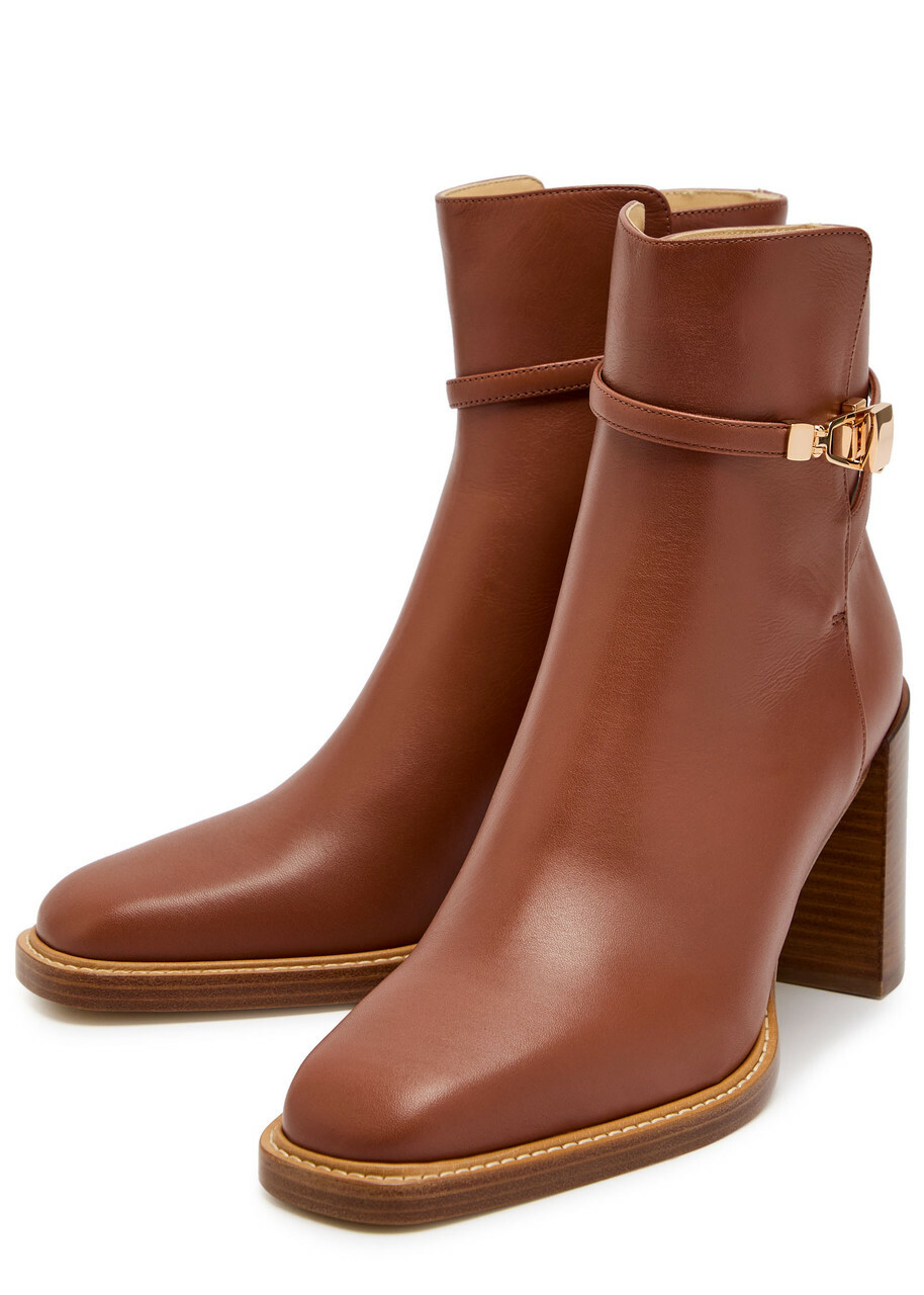 Gabriela Hearst Nina Leather Ankle Boots Tan