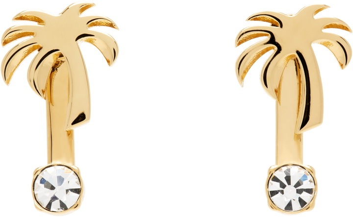 Photo: Palm Angels Gold Strass Palm Earrings