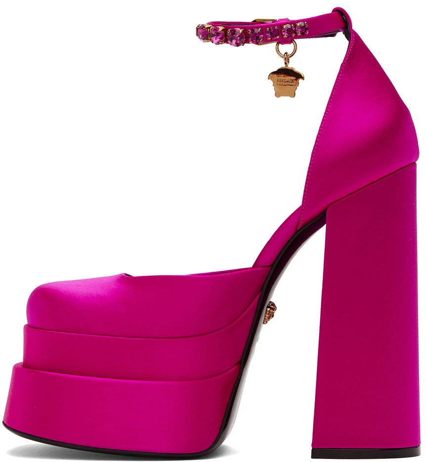 Versace Pink Medusa Aevitas Platform Heels