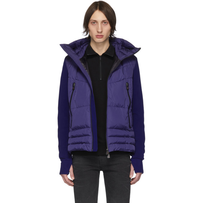 Photo: Moncler Grenoble Blue Down Maglia Cardigan Jacket