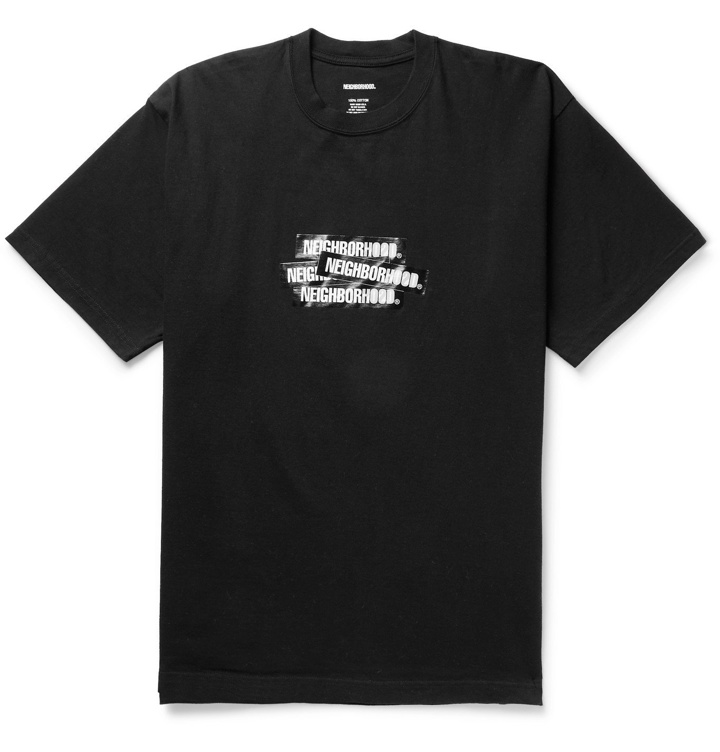 Photo: Neighborhood - Decal Logo-Print Cotton-Jersey T-Shirt - Black