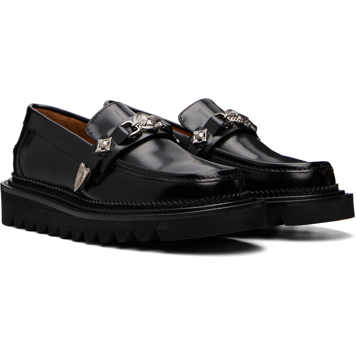 Toga Virilis Black Leather Loafers
