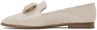 Ferragamo Off-White New Vara Plate Loafers